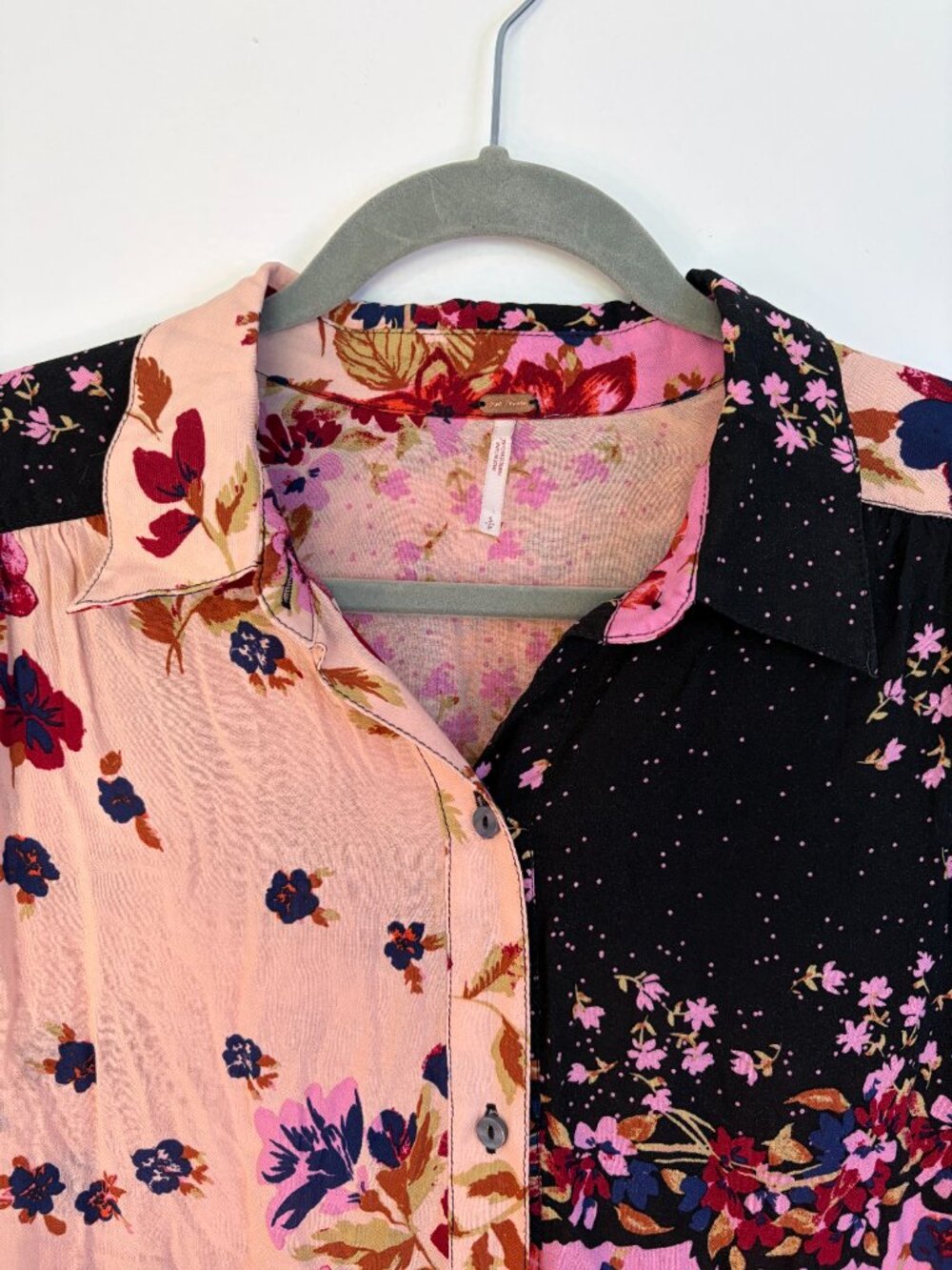 Free People Jackie Print Maxi Floral Pattern Long Sleeve Dress Shirt - Picture 4 of 9